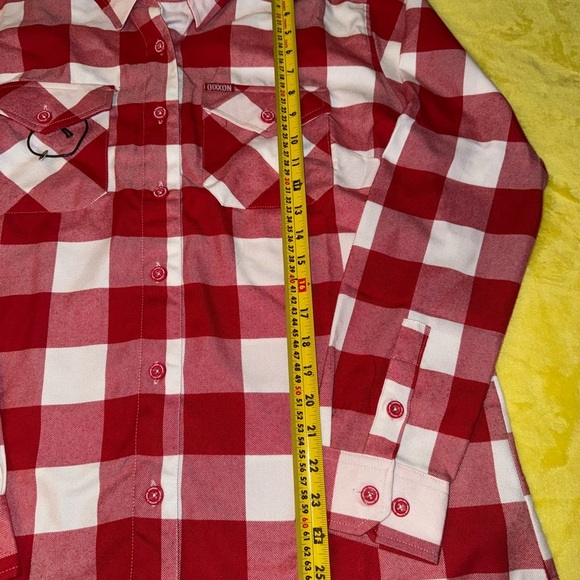 DIXXON Red and White Plaid Casual Button Down Shirt - Picture 3 of 6